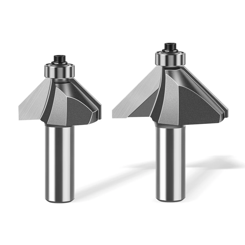 1pc 6mm 12mm Shank 45 Degree Bevel Router Bit Woodworking Milling Router Bit Trimming Machine Carving Router Bit