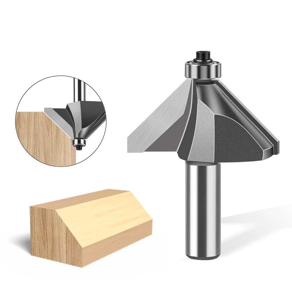1pc 6mm 12mm Shank 45 Degree Bevel Router Bit Woodworking Milling Router Bit Trimming Machine Carving Router Bit