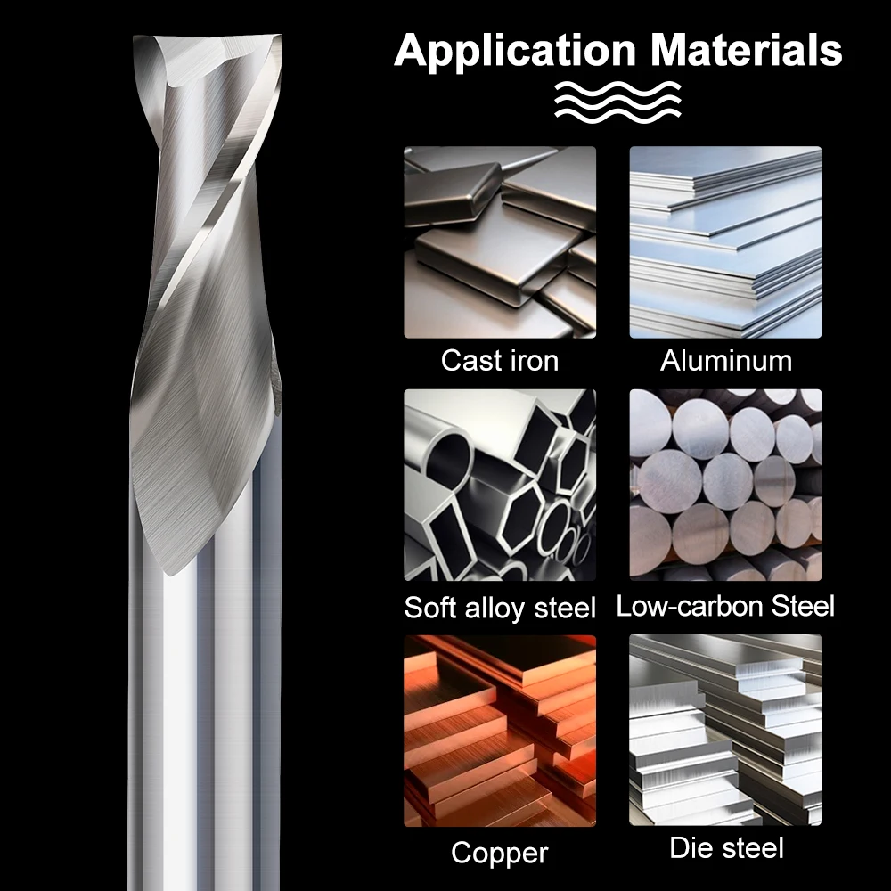 XCAN End Mills High Speed Steel M2 Metal Cutter 2 Flutes Straight Shank CNC Router Bit for Wood Aluminum Steel 2-12mm