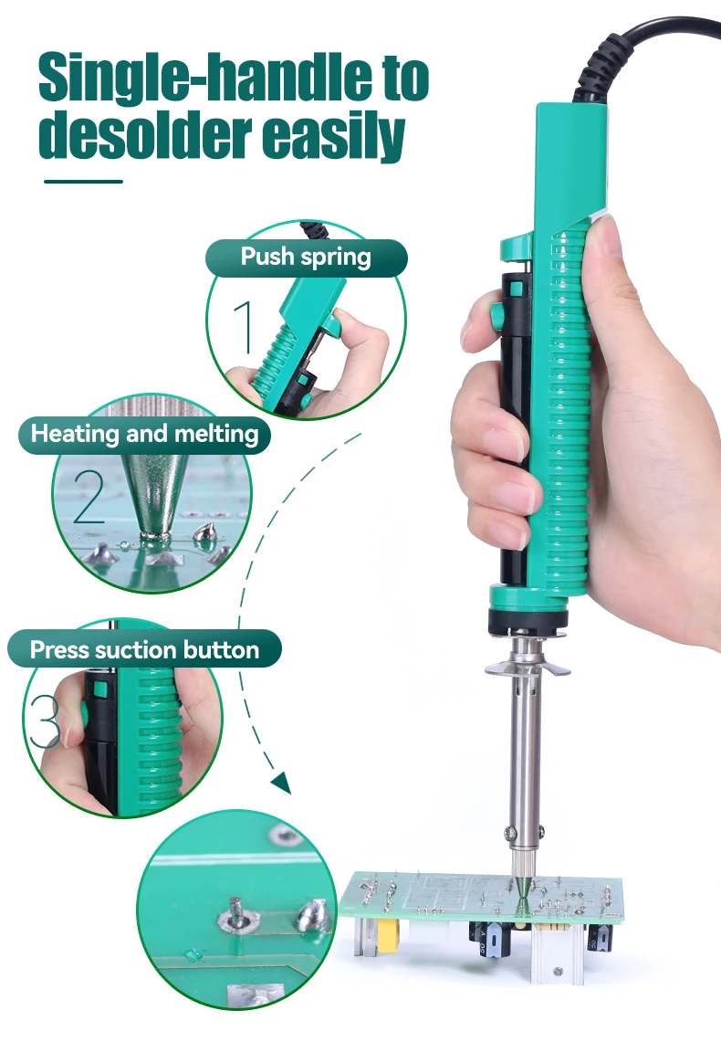 YIHUA 929D-V Tin Sucker Electric Desoldering Iron Solder Sucker Desoldering Pump With Desoldering Nozzles Through-Hole Desolder