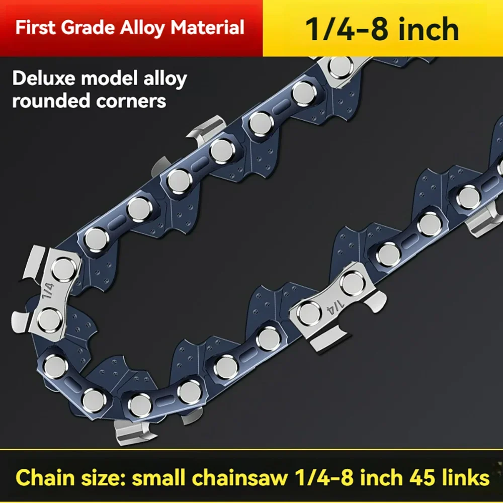 Chain for Mini Chainsaw 8 Inch 1/4"P Electric Saw 45 knots 22 knives Saw Blade Wireless Mini Saw Bar Chain Guid Logging Chainsaw