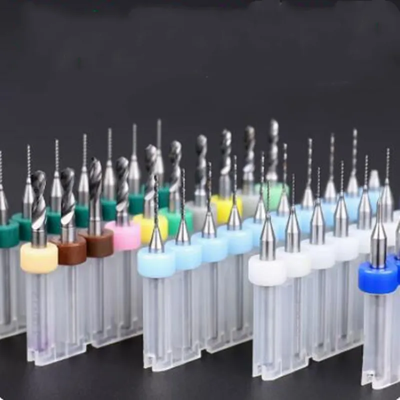 10pcs/50pcs 0.1mm to 3.175mm PCB Mini Drill Bit Tungsten Steel Carbide for Print Circuit Board CNC Drill Bits Machine