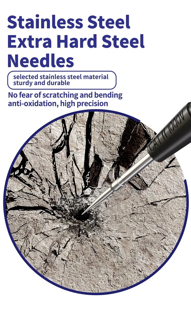 MECHANIC RP4 Multimeter Pen 1000V 20A Stainless Steel Digital Multimeter Ultra Fine Point Needle Soft Test Probe P40