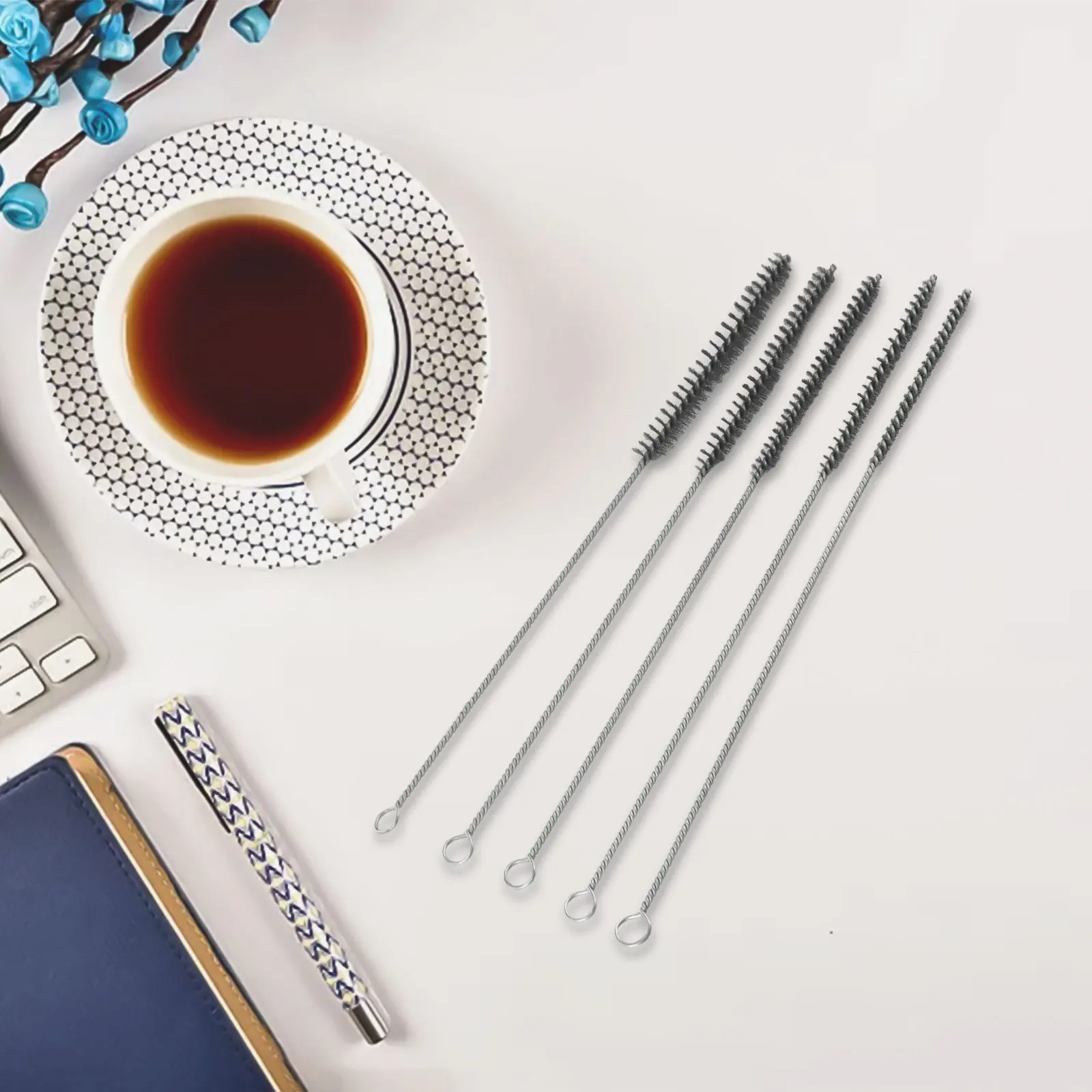 5/10pcs Cleaning Brushes Stainless Steel Brass Cylinder Wire Tube Pipe Cleaning Brush For Power Drill Descaling Rust Removal