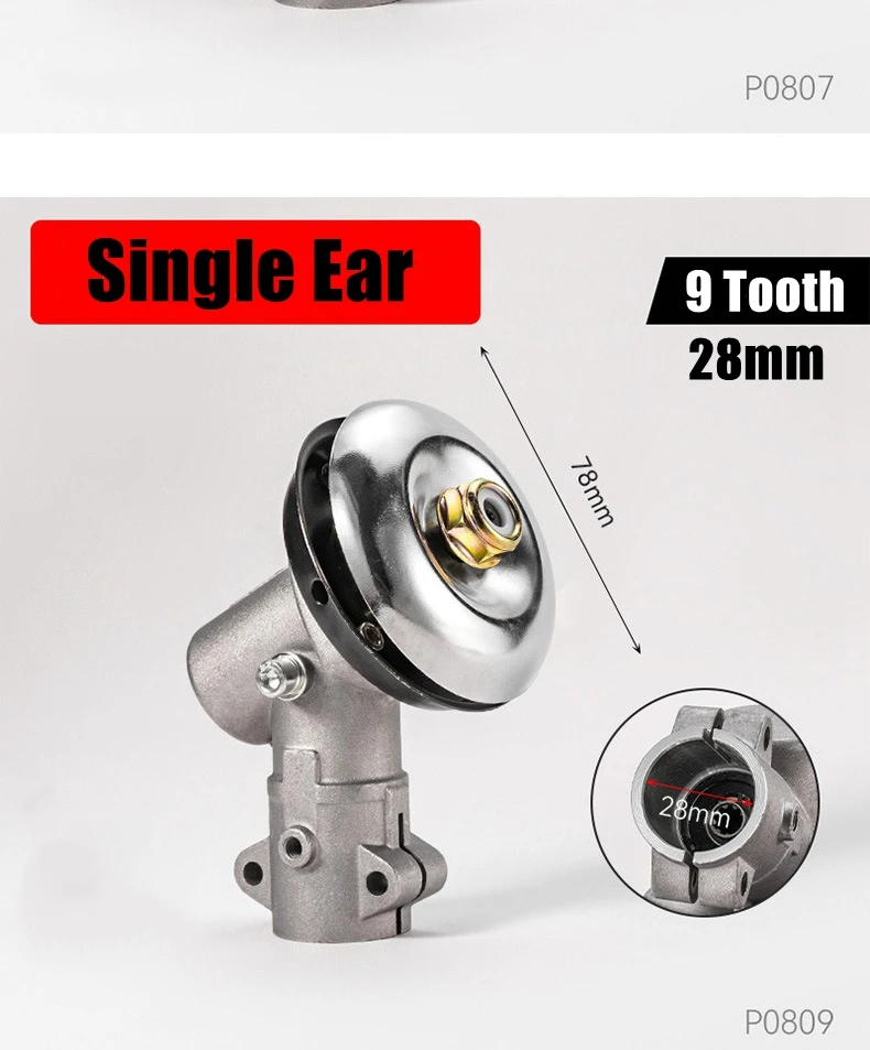26mm/28mm 9 Tooth Trimmer Gearbox Gearhead Brushcutter Grass Trimmer Replace Gear Head Lawn Mower Parts Gardening Tool