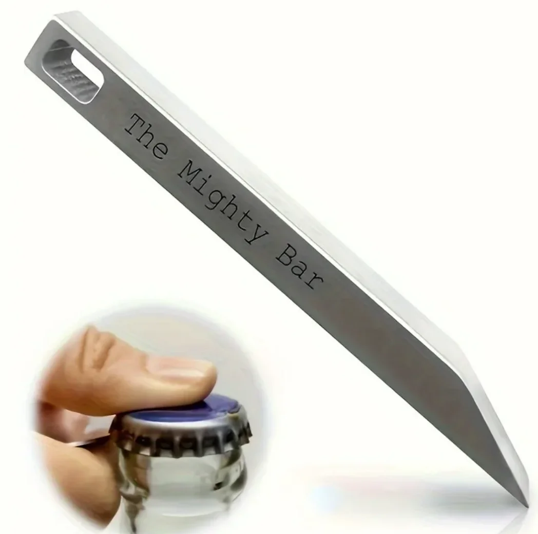 Mighty Bar Pocket Knife & Bottle Opener - Heavy Duty Stainless Steel Keychain, Edc Multitool For Everyday Carry