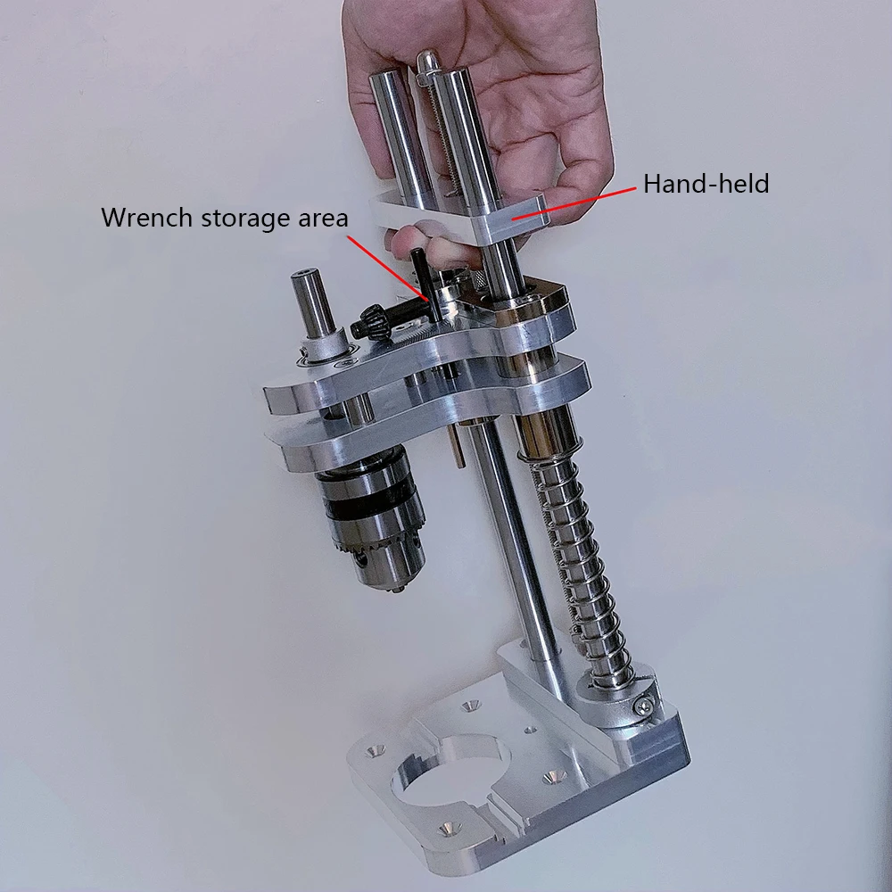 Woodworking Drilling Stand - Aluminum Profile Vertical Positioning Tool, Mini Desktop Drill Stand for Cordless Drills & DIY