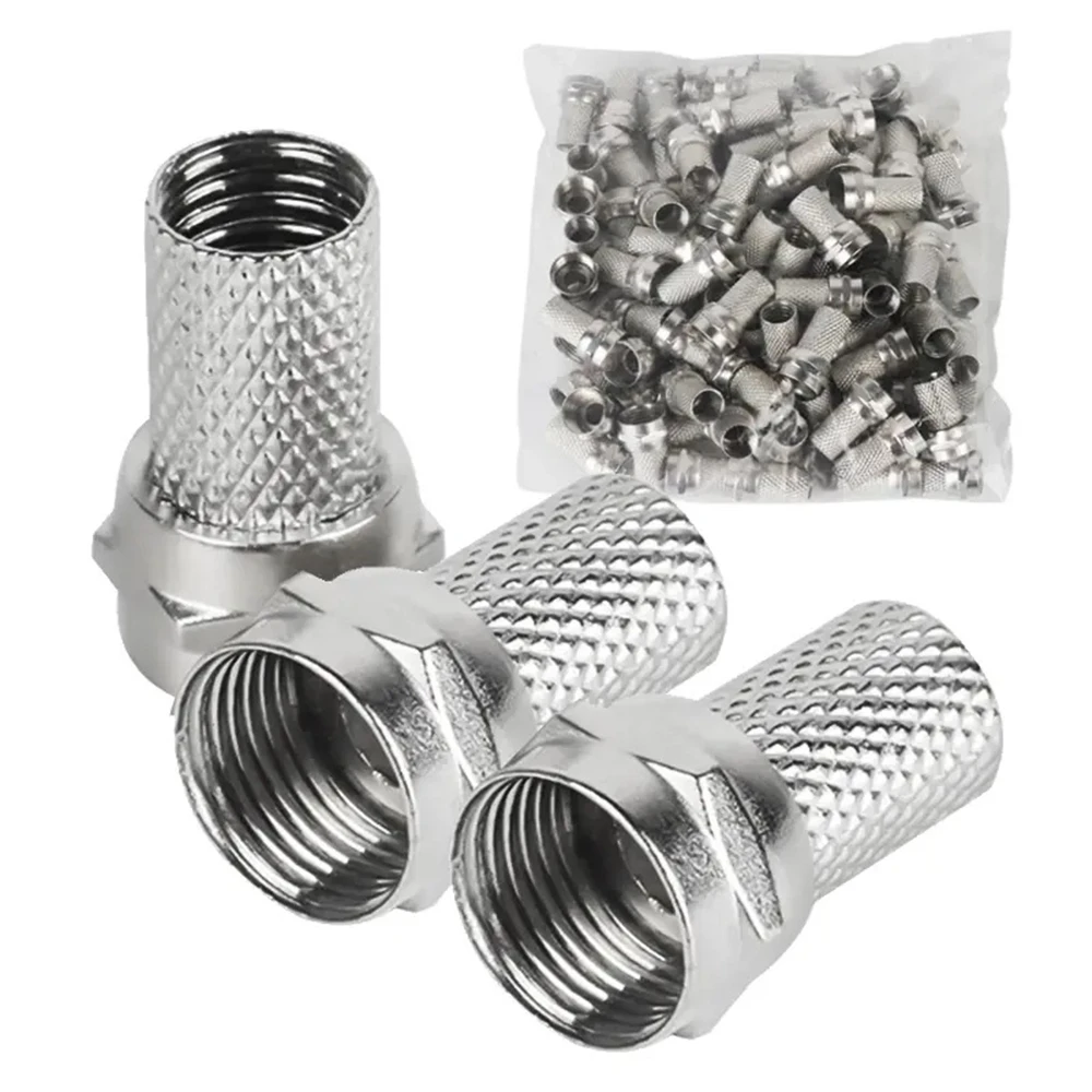 50PCS/Set High Quality RG6 F Type Coaxial RF/AV Signal Cable Connector Terminals Plugs