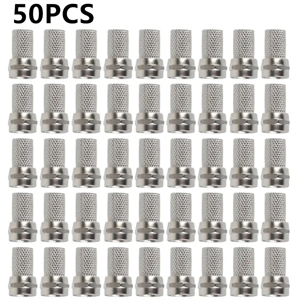 50PCS/Set High Quality RG6 F Type Coaxial RF/AV Signal Cable Connector Terminals Plugs