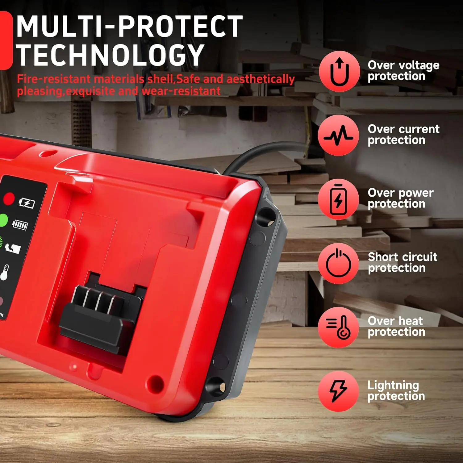 Dual Ports Charger Replacement for Makita/for Dewalt/for Milwaukee/for Bosch 18V Battery Charger,18V Charger Station,EU Plug