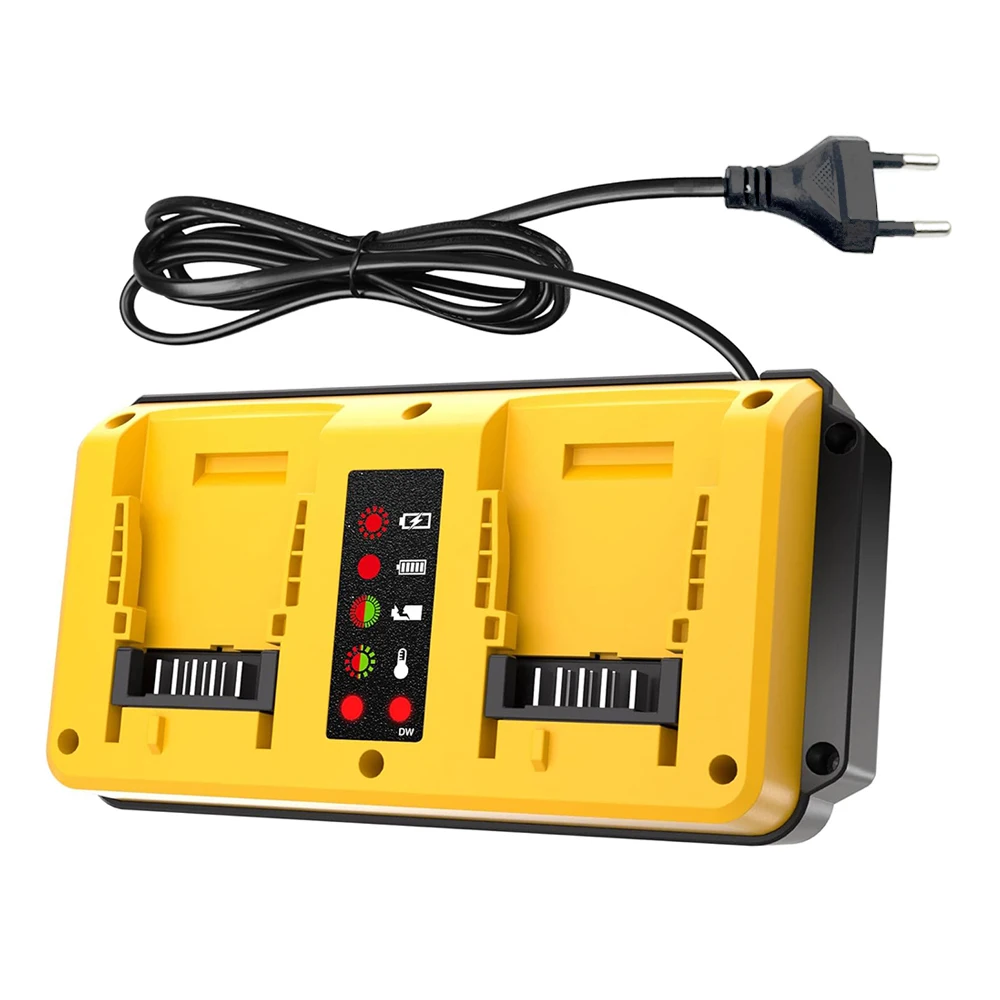 Dual Ports Charger Replacement for Makita/for Dewalt/for Milwaukee/for Bosch 18V Battery Charger,18V Charger Station,EU Plug