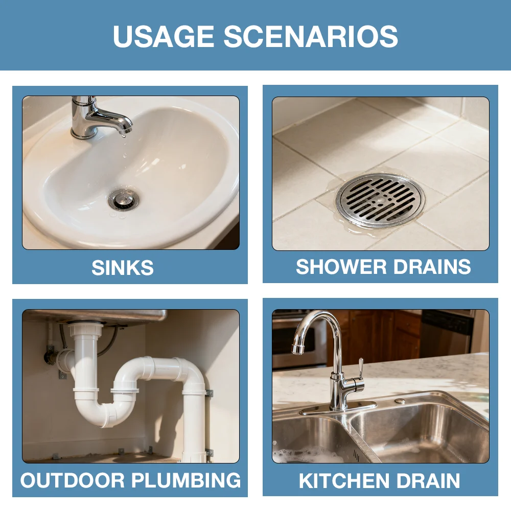 Drain Cleaning Bladders, Suitable For 1-Inch To 6-Inch Pipes, Quickly Unclog Clogged Drains Safe And Durable, Made Of Rubber