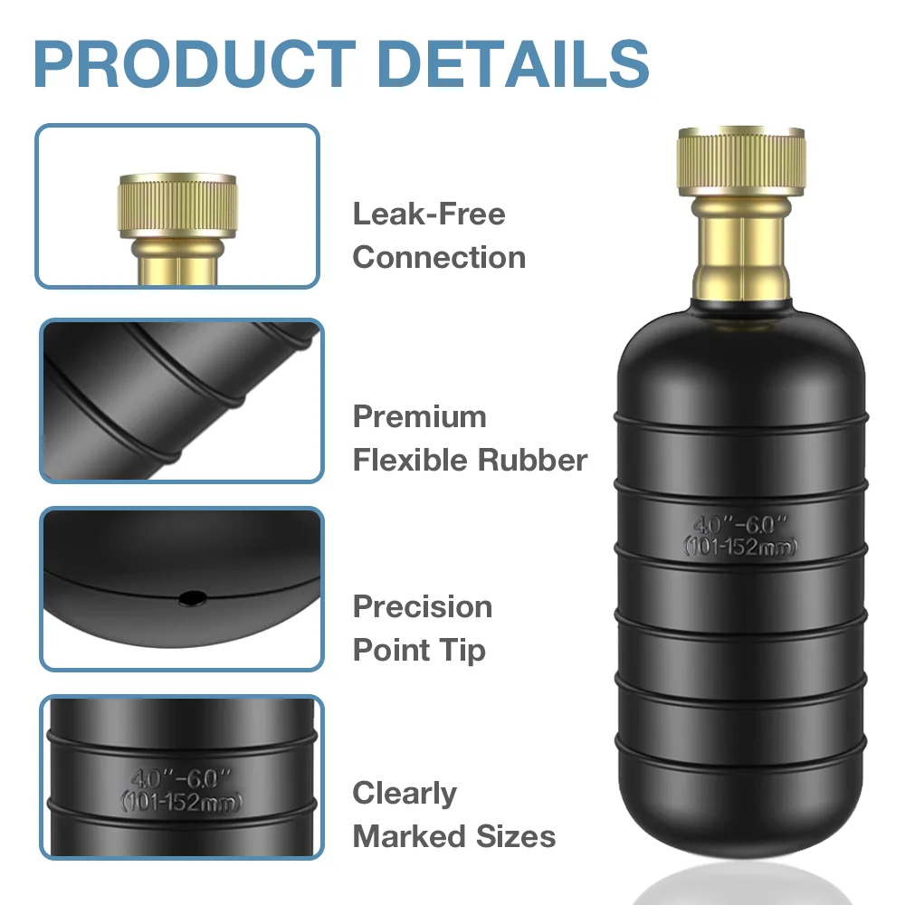 Drain Cleaning Bladders, Suitable For 1-Inch To 6-Inch Pipes, Quickly Unclog Clogged Drains Safe And Durable, Made Of Rubber