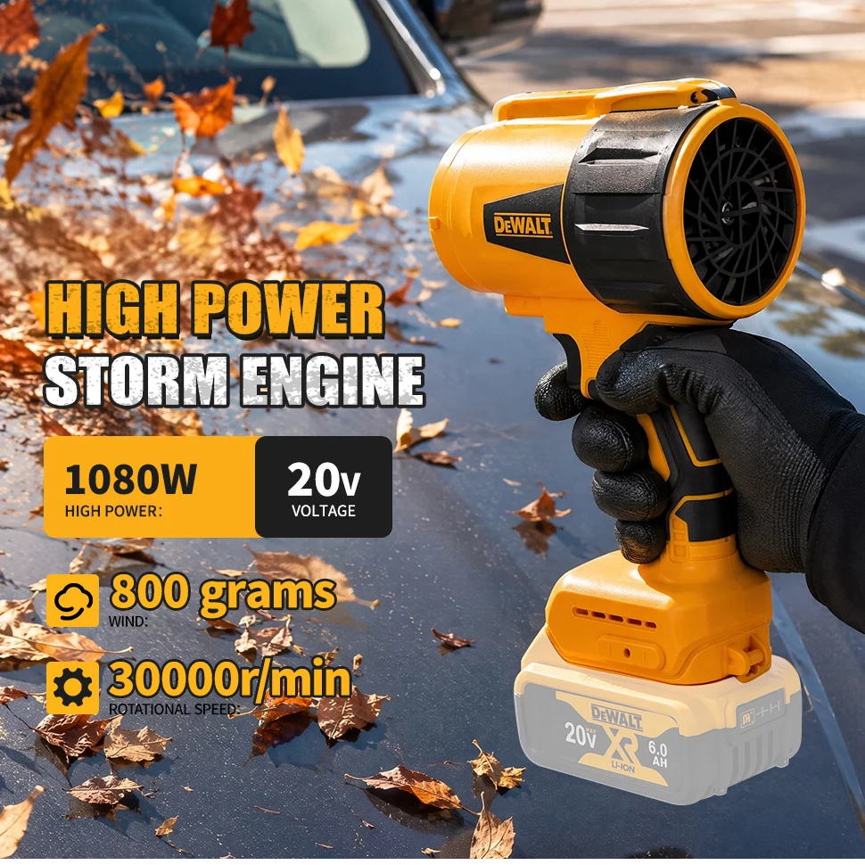 NEW DEWALT 30000RPM Cordless Air Blower 20V Handheld Turbo Violent Fan Dryer Rechargeable Dust Blowing Tool, Tool Only.D317-2