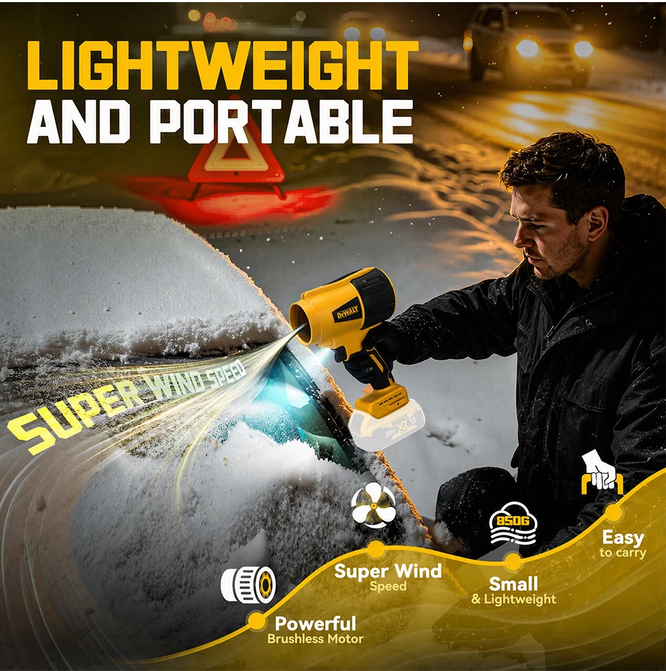 NEW DEWALT 30000RPM Cordless Air Blower 20V Handheld Turbo Violent Fan Dryer Rechargeable Dust Blowing Tool, Tool Only.D317-2