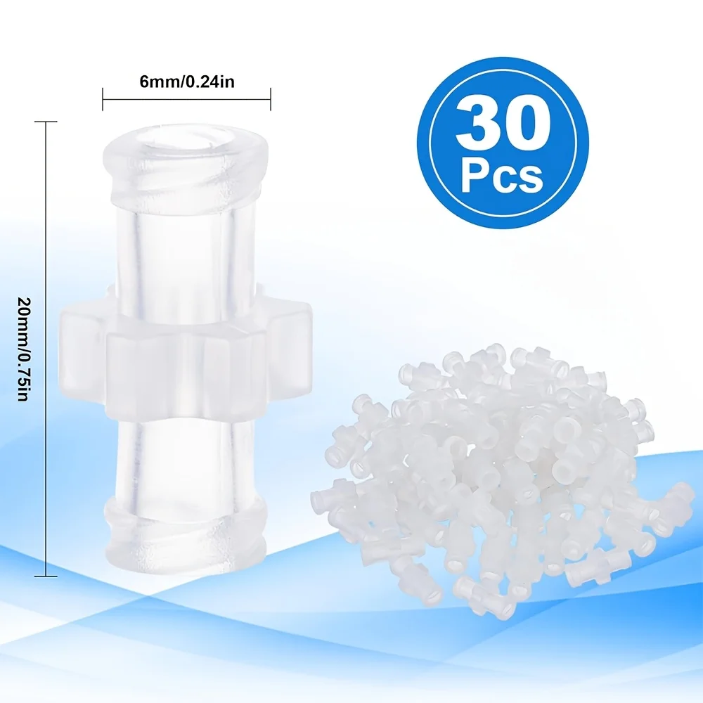 30 Luer Lock Connectors, Luer Lock Adapters, for Liquid Transfer, Laboratory Syringe to Injection Bottle Liquid Transfer