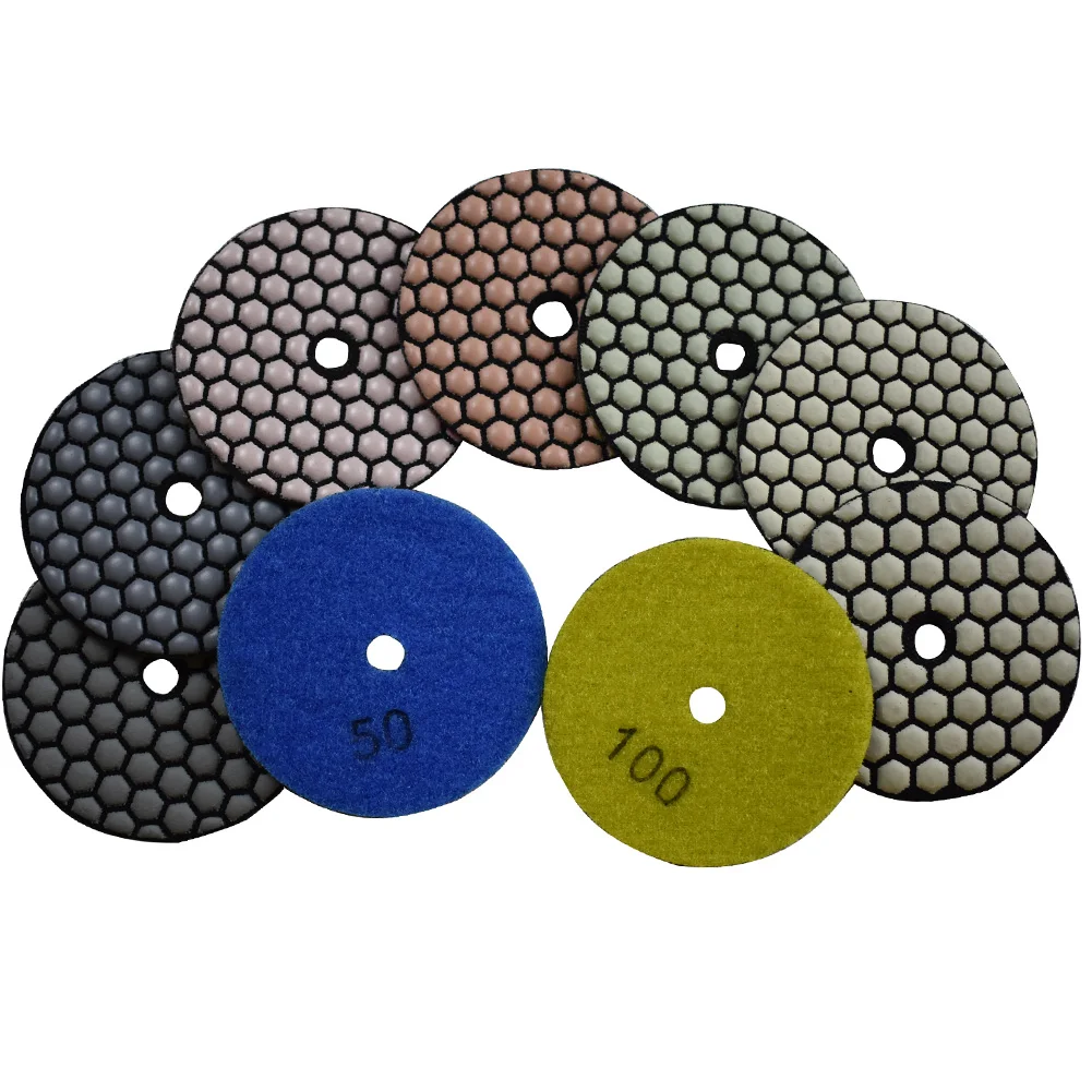 3" 4" 5" 6" Diamond Polishing Pads Dry and Wet Buff Disc for Sanding Marble Granite Concrete Abrasive Grinding Set 80mm-150mm