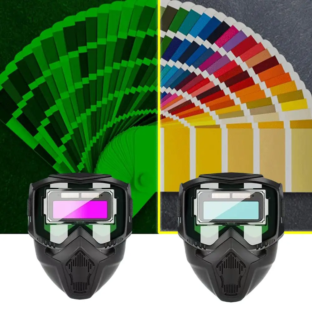 Automatic light-changing welding helmet Auto Darkening Welding Glasses Work Protective Equipment Adjustable Band Split Type Brea