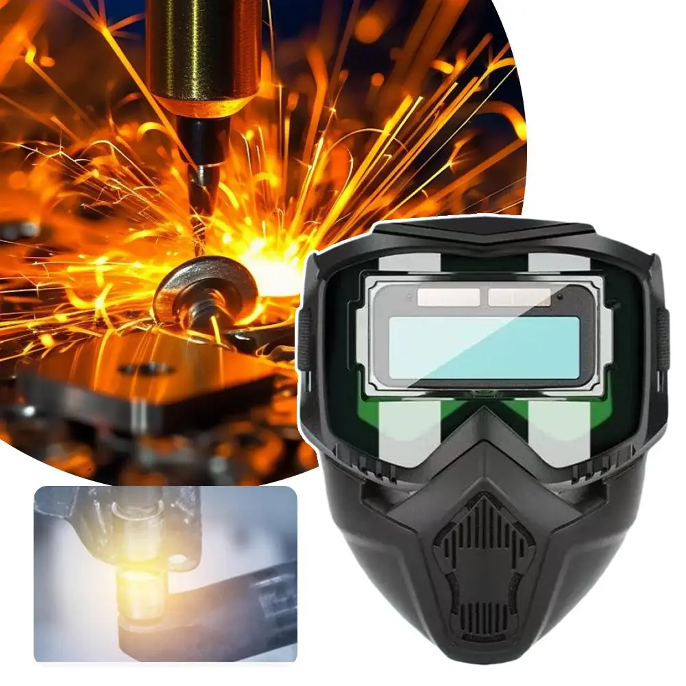 Automatic light-changing welding helmet Auto Darkening Welding Glasses Work Protective Equipment Adjustable Band Split Type Brea