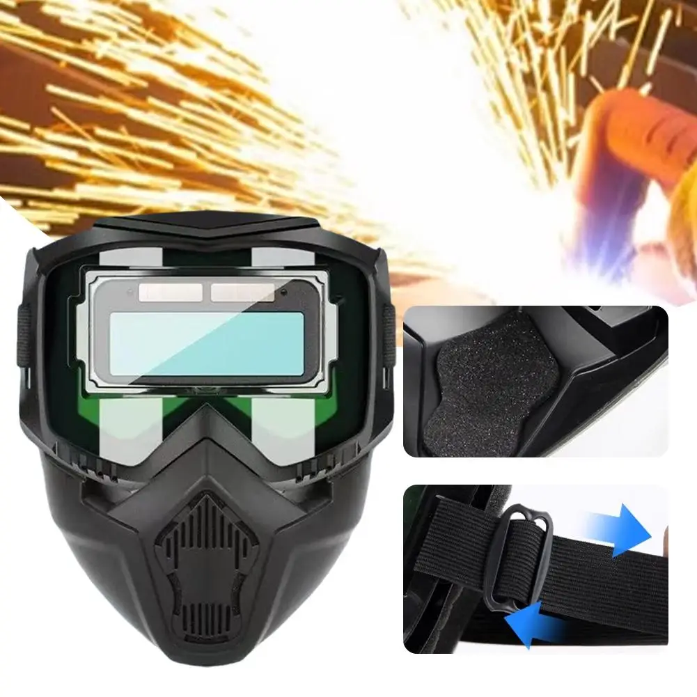 Automatic light-changing welding helmet Auto Darkening Welding Glasses Work Protective Equipment Adjustable Band Split Type Brea