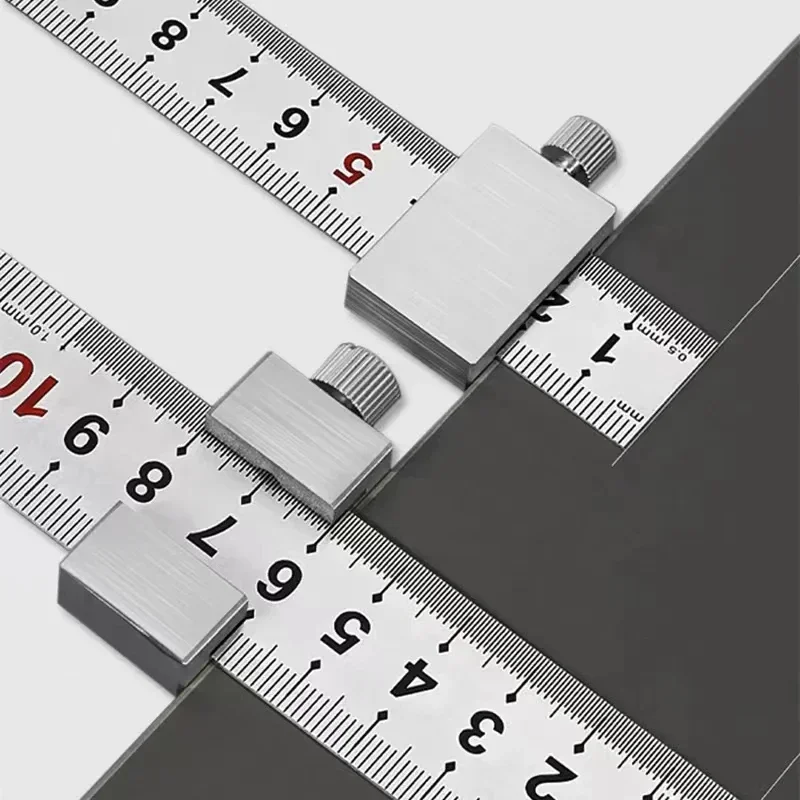 15-40cm Steel Ruler Matching Position Stopper Adjustable Stainless Locator Accurate Marking Measuring Gadget Woodworking Jobs