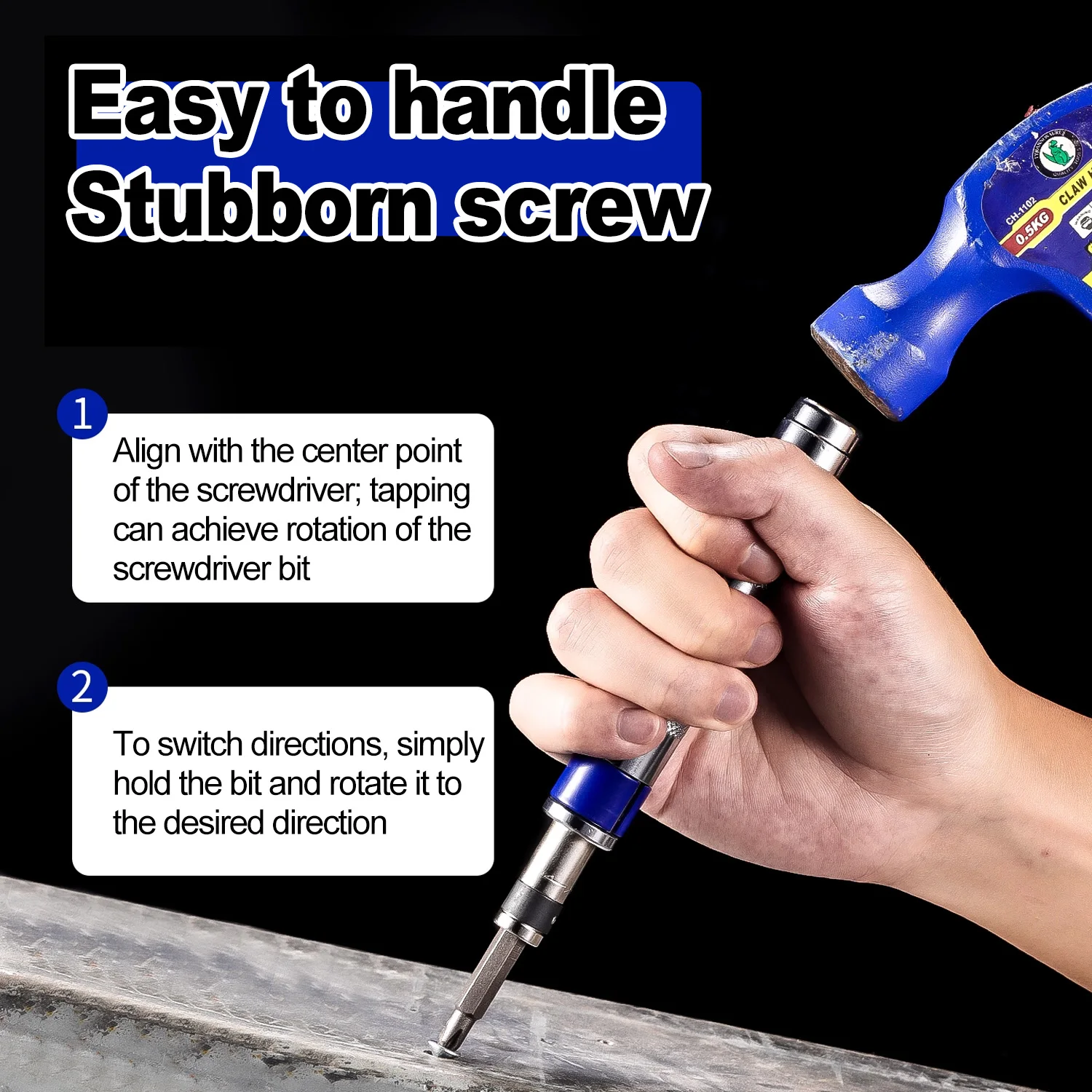 6in1 Screwdriver Set 1/4-inch Impact Drive Rusted Stuck Broken Fasteners Remover with Complete Specifications