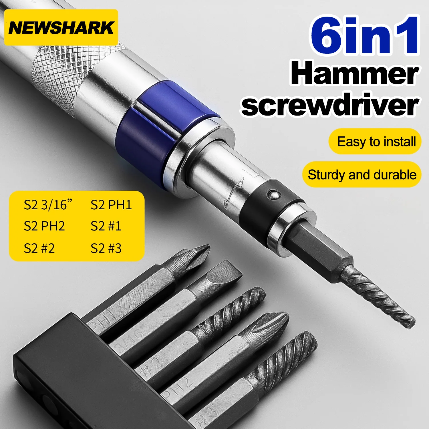 6in1 Screwdriver Set 1/4-inch Impact Drive Rusted Stuck Broken Fasteners Remover with Complete Specifications