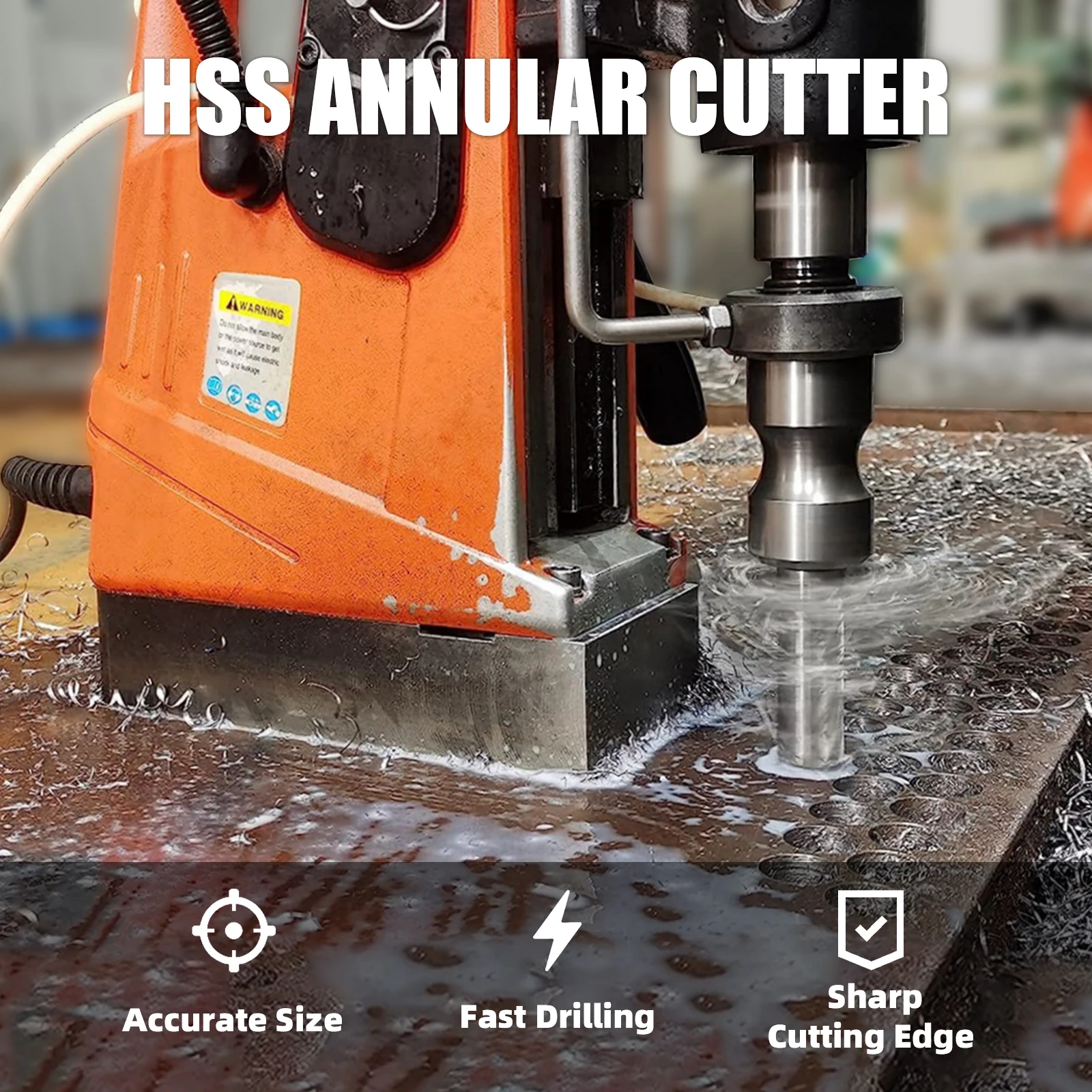 Versery 12-60mm HSS Annular Cutter Core Drill Bit 19mm Weldon Shank Hollow Hole Saw Cutter For Metal Steel Cutting Tool