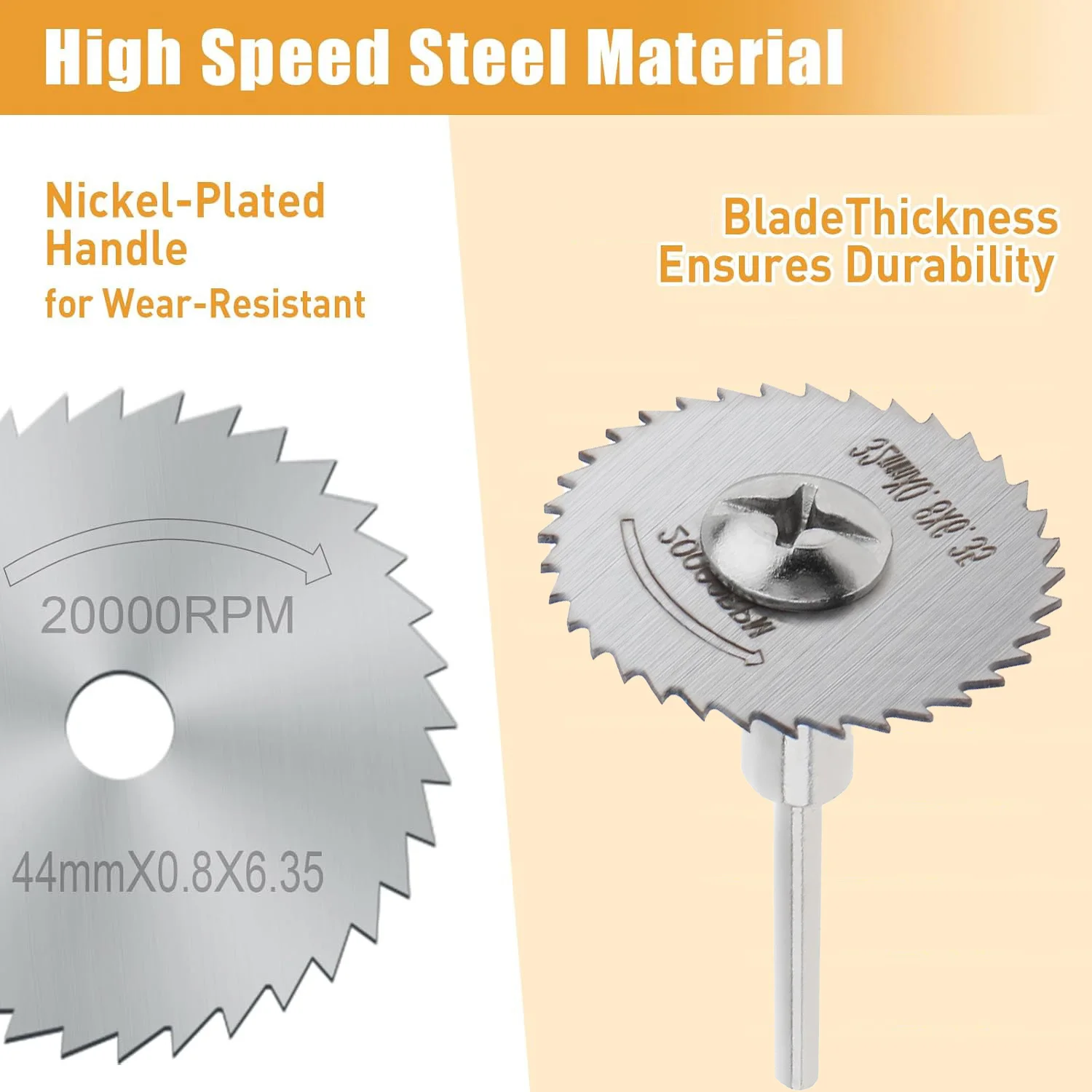 8Pcs/set Hss Cutting Discs,Mini Circular Saw Blades, High Speed Steel Cut-off Rotary Tool Cutting Disc for Dremel Accessorises