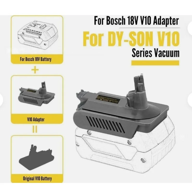 Battery Adapter for Makita/Milwaukee/DeWalt/Ryobi/Ein/Bosch/Craftsman 18V Lithium Batteries To for Dyson V10 Vacuum Cleaner