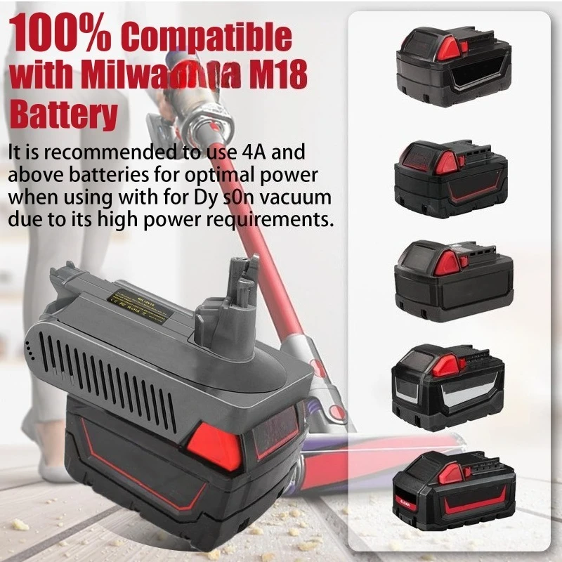 Battery Adapter for Makita/Milwaukee/DeWalt/Ryobi/Ein/Bosch/Craftsman 18V Lithium Batteries To for Dyson V10 Vacuum Cleaner