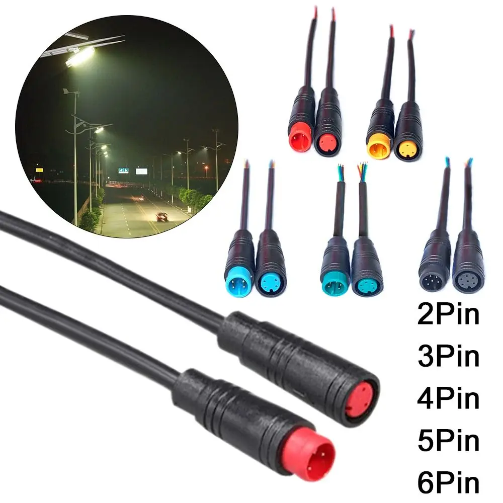 LED Power Signal Line 2/3/4/5/6Pin M8 Signal Connector Cable Male Female Waterproof Connector Outdoor Ebike Plug Wire Cable