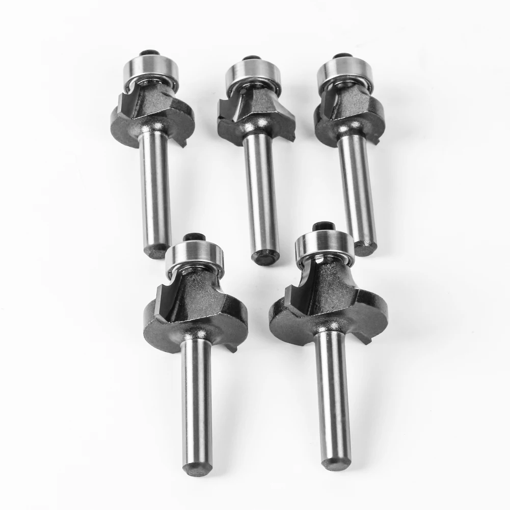 6mm Shank 1/4" Shank Corner Round Over Router Bit with Bearing Milling Cutter for Wood Woodwork Tungsten Carbide
