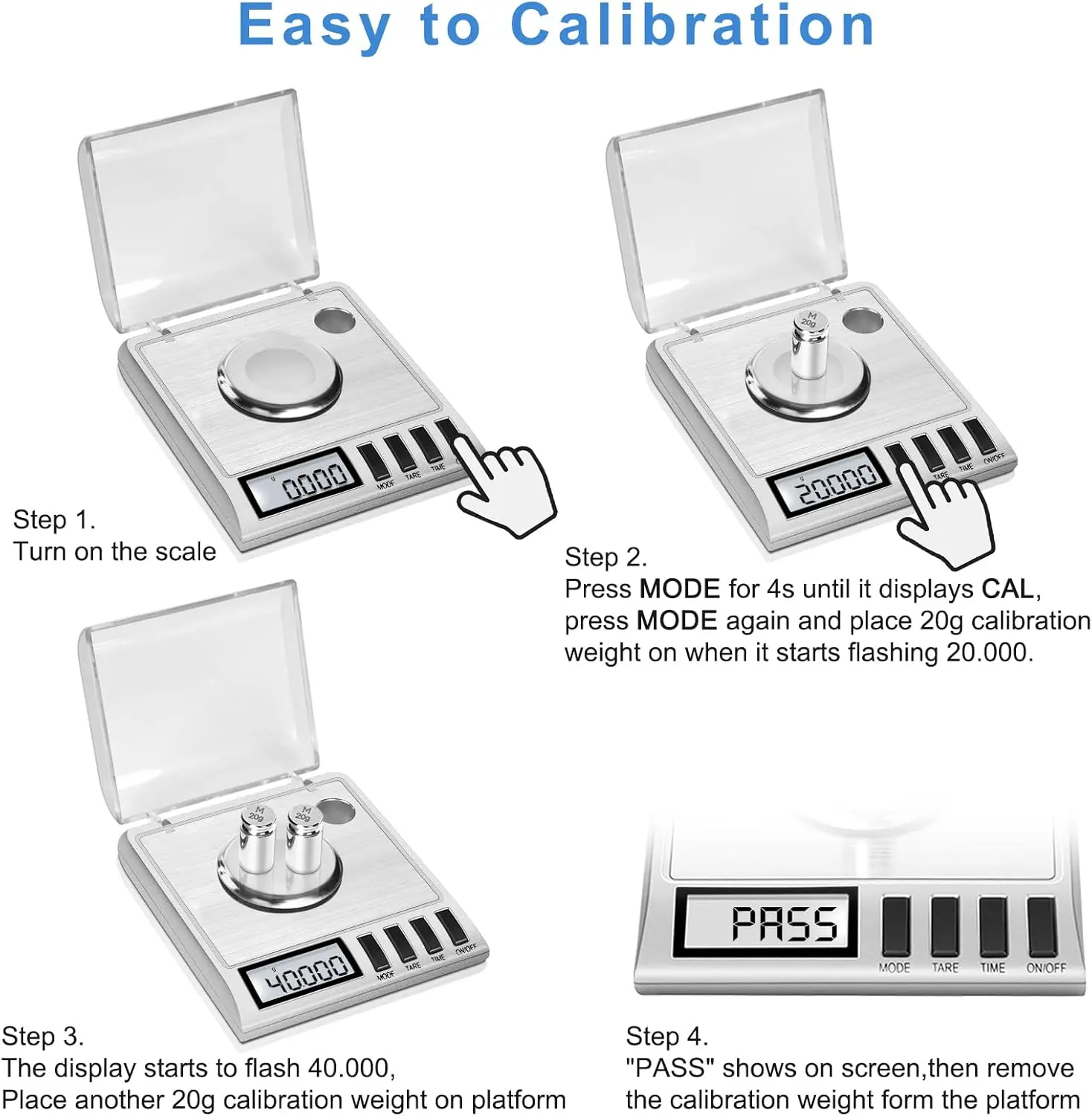 Milligram Scale, 50g/0.001g Digital Milligram Scale with Calibration Weights Jewelry and Gem Scale Mg Scale for Reloading