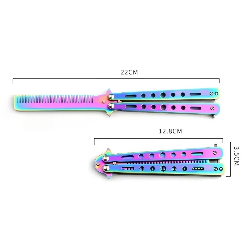 Training folding Knife butterfly in knife titanium practice tool no edge dull training knife kit accessories