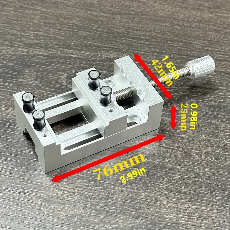 1Pc Mini Drill Press Vise with Rubber Soft Jaws, 0-47mm Clamping Range Mini Vice Clamp for Crafts, Modeling & Repairs