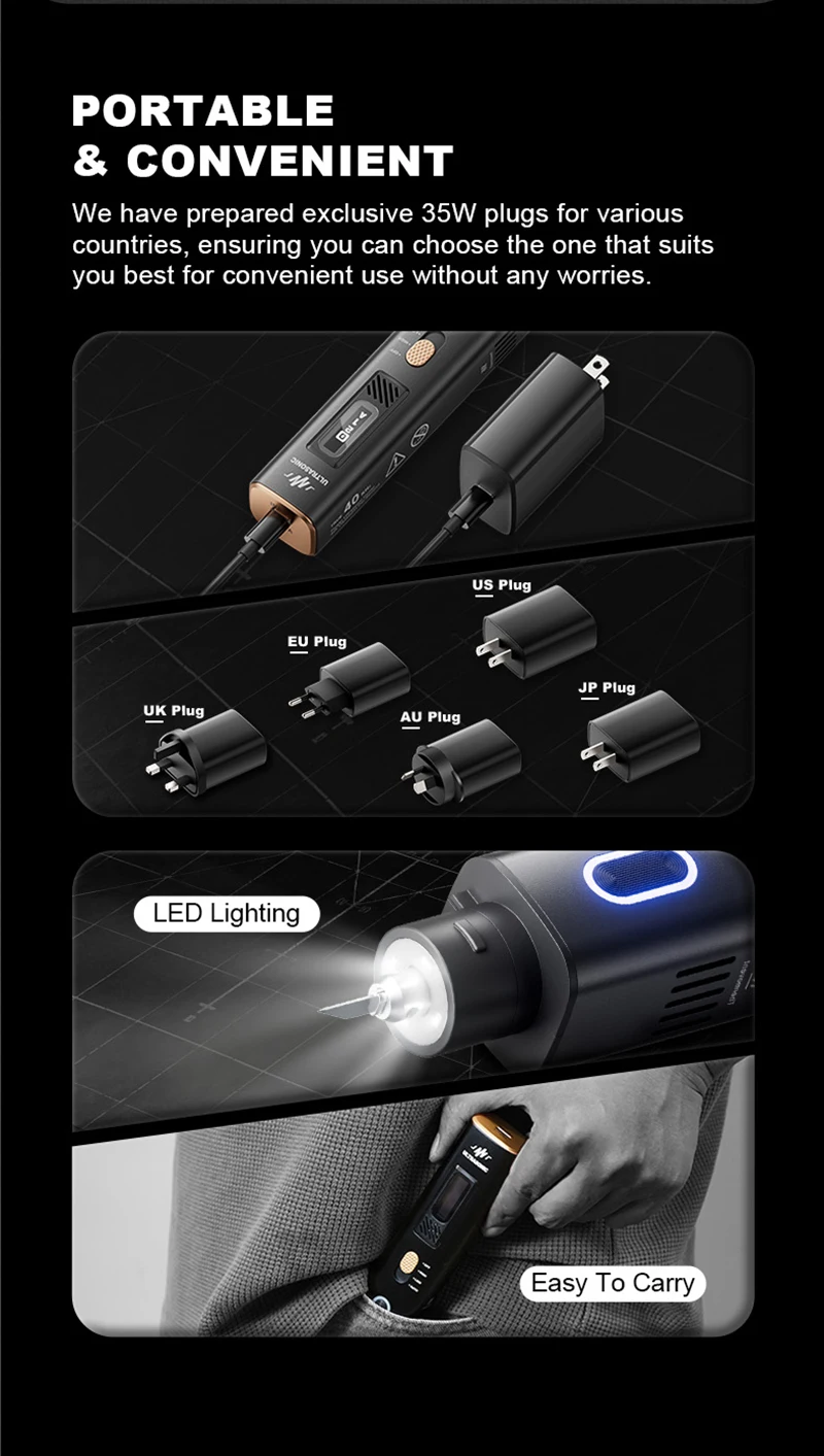 Jakemy JM-Y10 PRO Ultrasonic Cutting Knife OLED Screen Overheat Protection DIY Electric Cutting Carving Grinding Tool