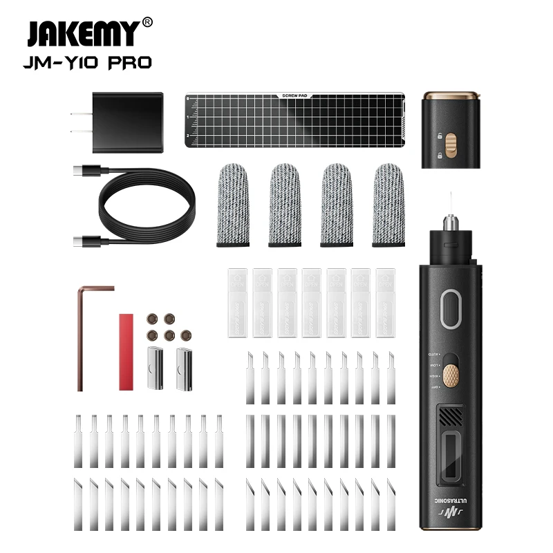 Jakemy JM-Y10 PRO Ultrasonic Cutting Knife OLED Screen Overheat Protection DIY Electric Cutting Carving Grinding Tool