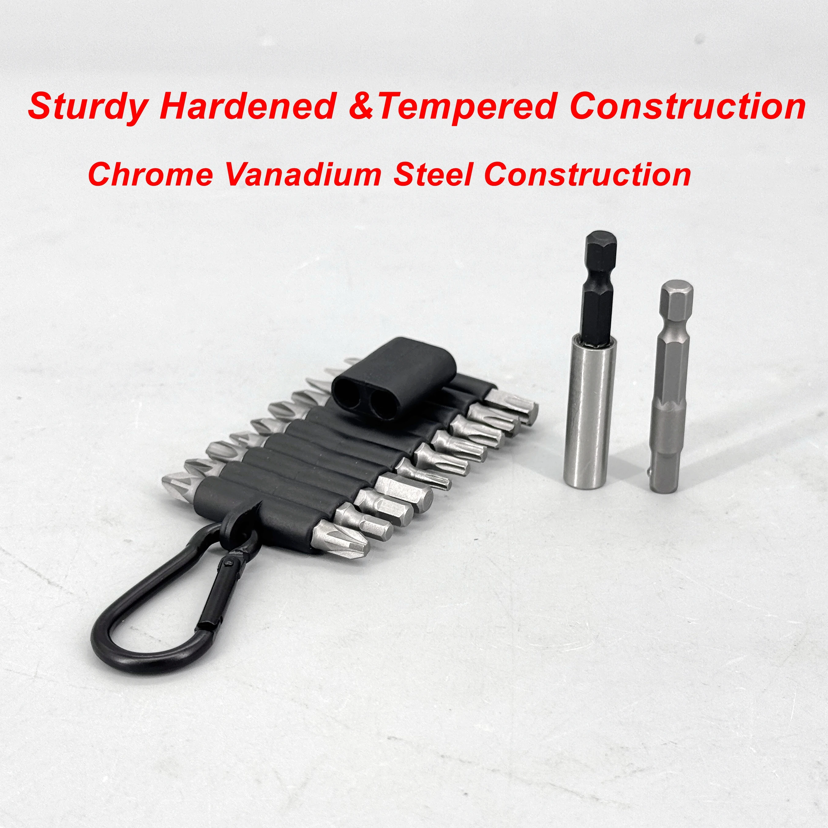 22-Piece Multi-impact Magnetic Screwdriver Bits Set CRV Insert Power Bits with Organizer Sleeve, Storage Strip for Home Repair