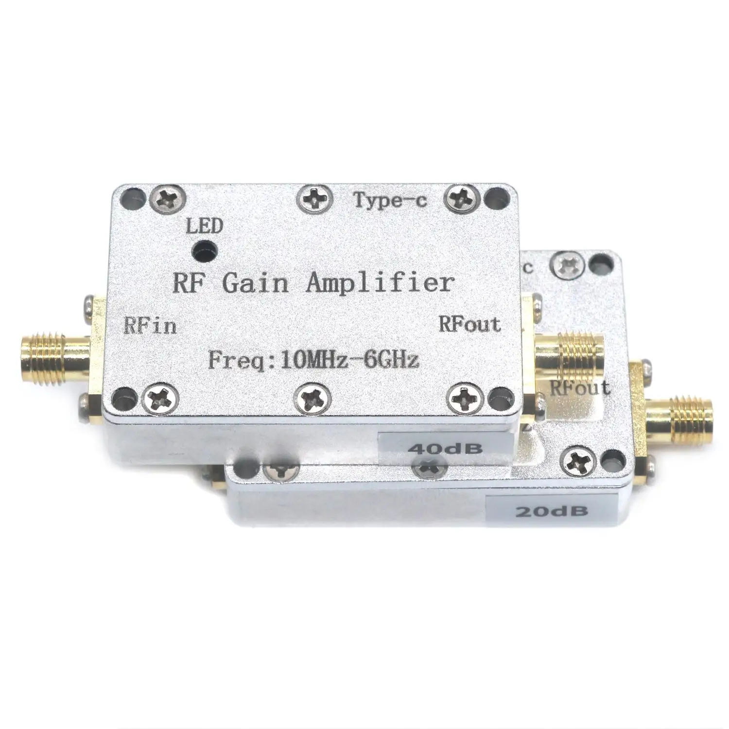 TYPE-C USB POWER 10Mhz-6GHz Ultra Low-Noise Amplifier High Linearity LNA 10DB 20DB 30DB 40DB 50DB GaIN W LED RF Receiver System