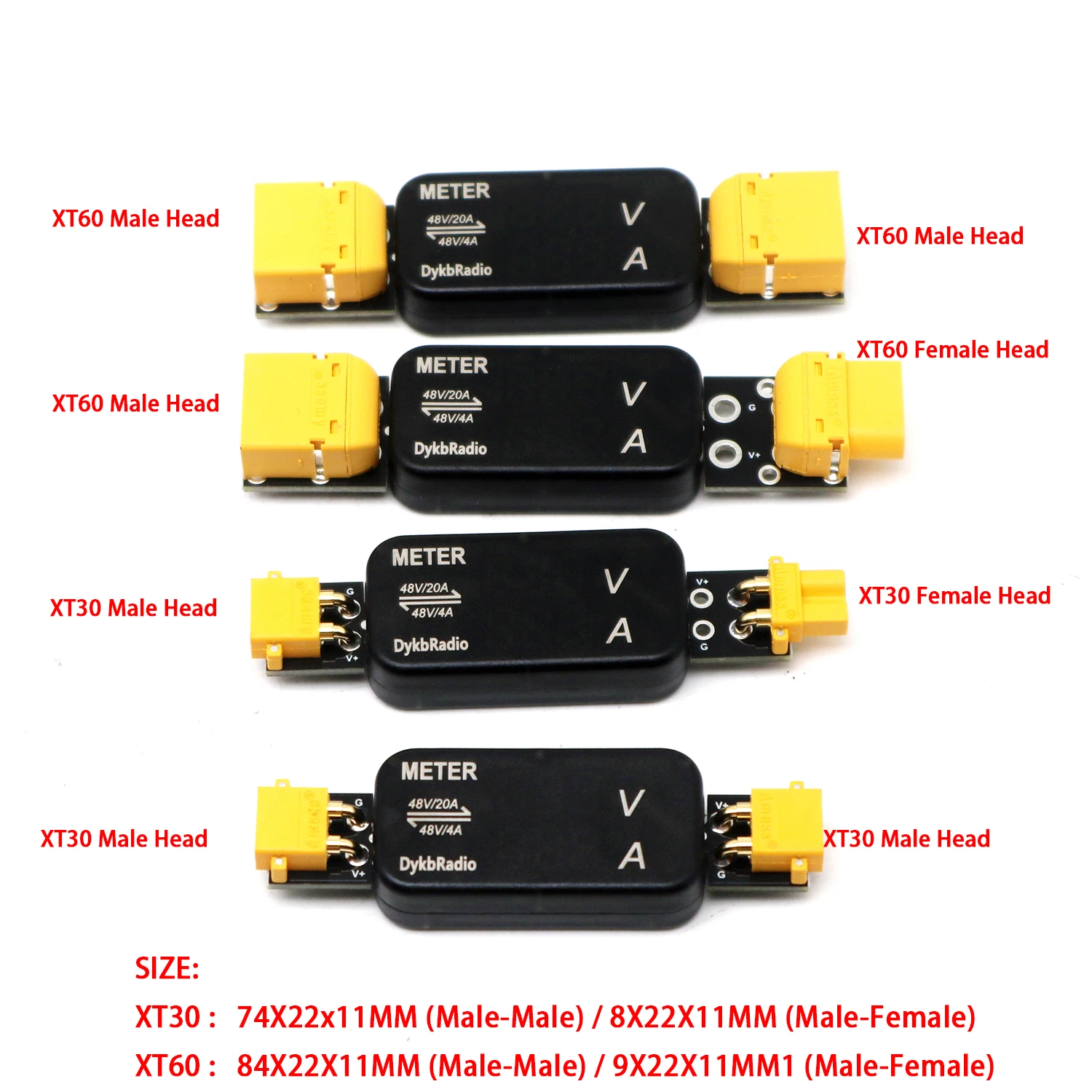 XT60 XT30 20A Bidirectional DC Voltage Current Meter RC Battery Charger Discharger Tester Volt Ammeter Lead-acid Lifepo4 BMS