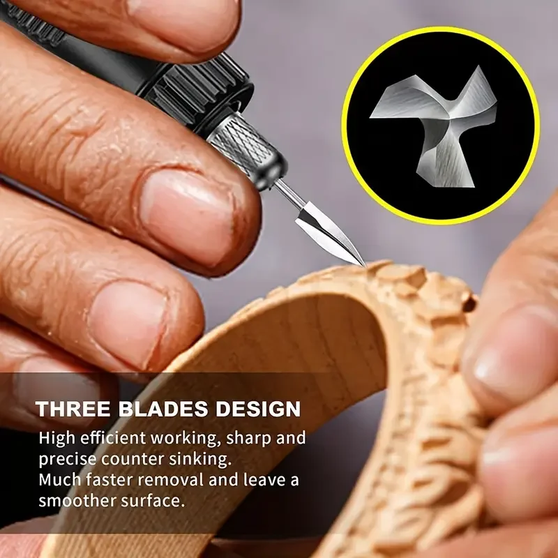 5Pcs wood carving engraving drill accessories drill bits wooden crafts grinding woodworking tools with 1/8 shank rotating tools