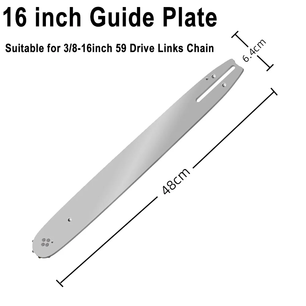 Electric Chainsaw Chain Long-lasting 16" Chain Saw Blade w/ 59 Drive Links 3/8"LP Pitch Premium Alloy Rounded Teeth for Woodwork