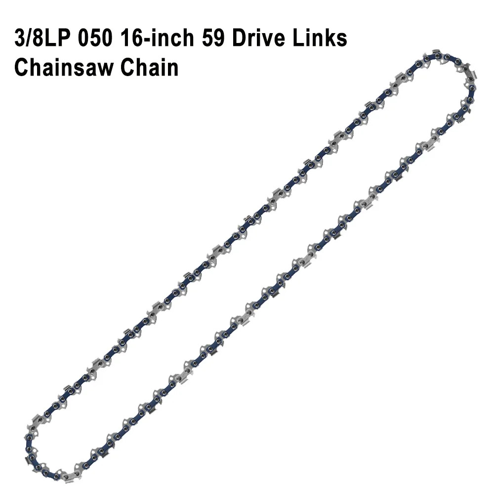 Electric Chainsaw Chain Long-lasting 16" Chain Saw Blade w/ 59 Drive Links 3/8"LP Pitch Premium Alloy Rounded Teeth for Woodwork