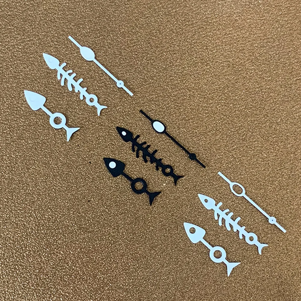 Steel Fish Bone Needles Watch Hands Pointer Green Luminous Replacement Modified Part For NH35/NH36/4R/7S Movement Accessories
