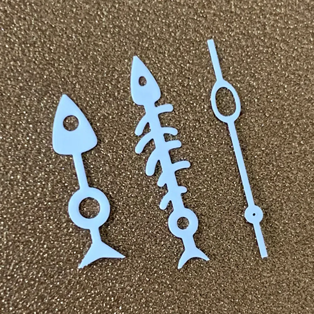 Steel Fish Bone Needles Watch Hands Pointer Green Luminous Replacement Modified Part For NH35/NH36/4R/7S Movement Accessories