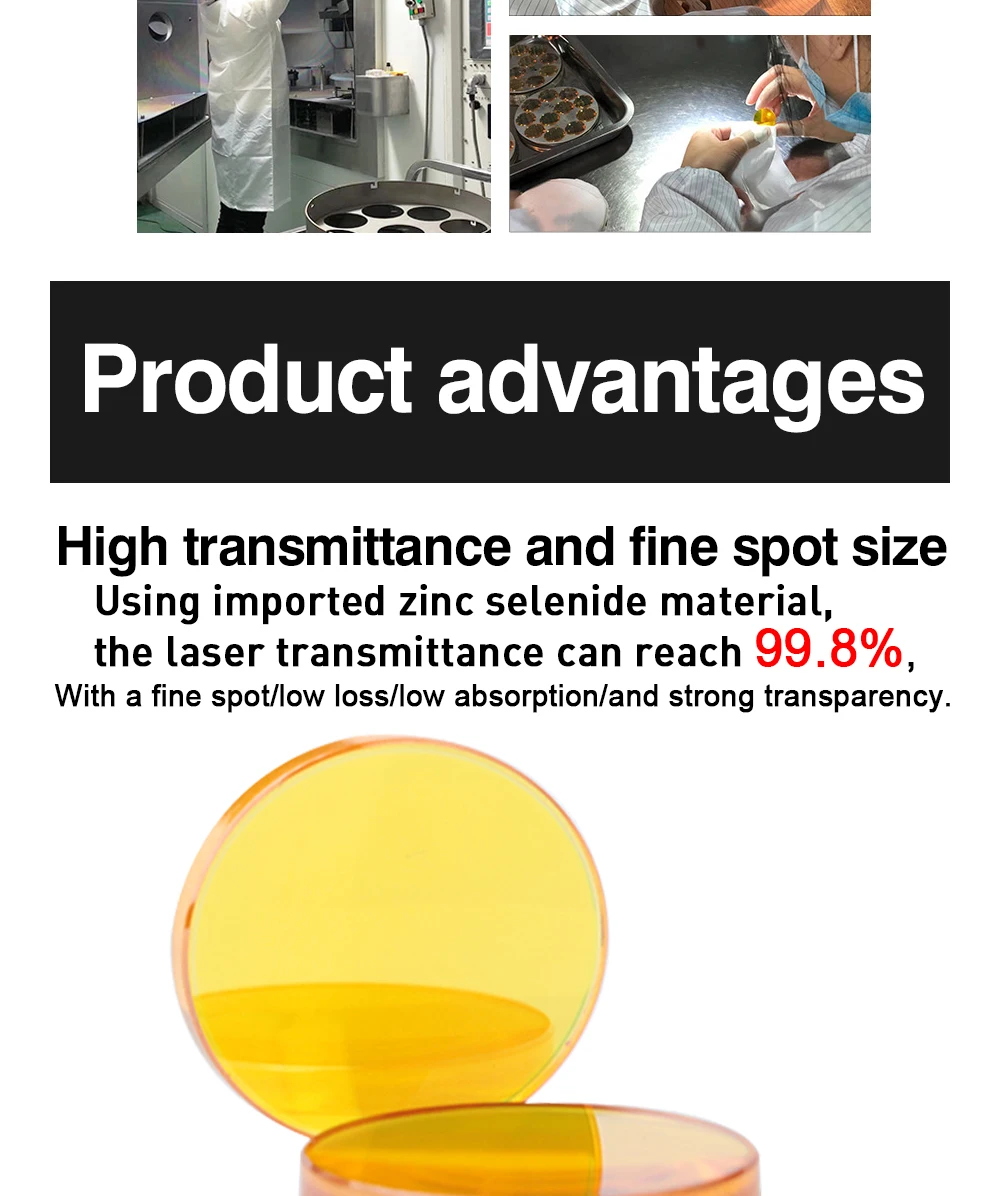 PVD ZnSe Co2 Laser Focus Lens Dia.12/18/19.05/20/25mm FL38.1/50.8/63.5/76.2/101.6mm for CO2 Laser Engraving Cutting Machine