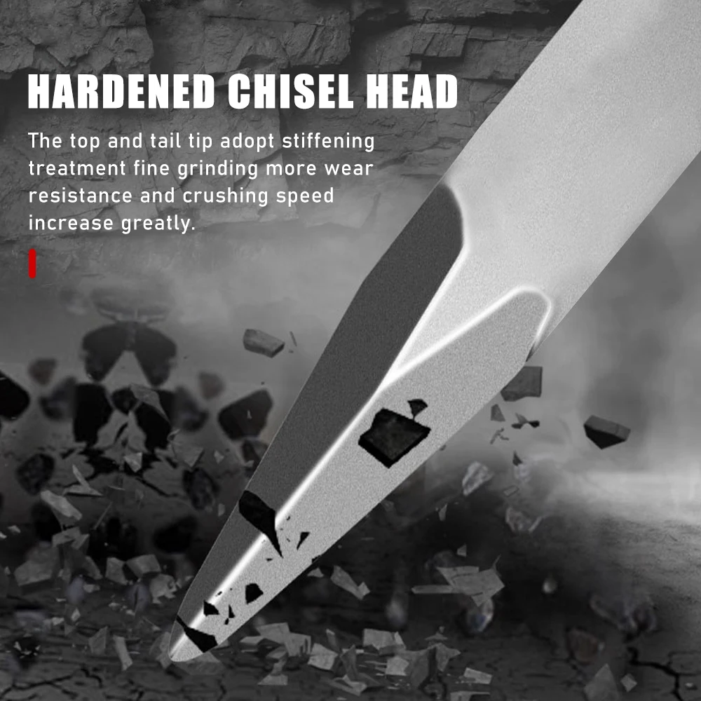 5PC SDS PLUS Round Shank Tile Shovel Electric Hammer Chise Wall Concrete Impact Drill 5Teeth Drill Bit For Masonry SlottingTool