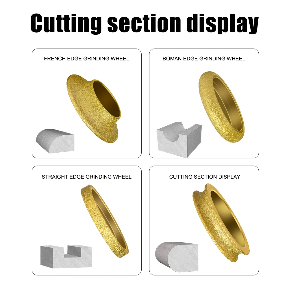 Brazed Stone Edge Grinding Wheel Diamond Roman Wheel Grinding Wheel Tile Marble Grooving and Edge Grinding Tools