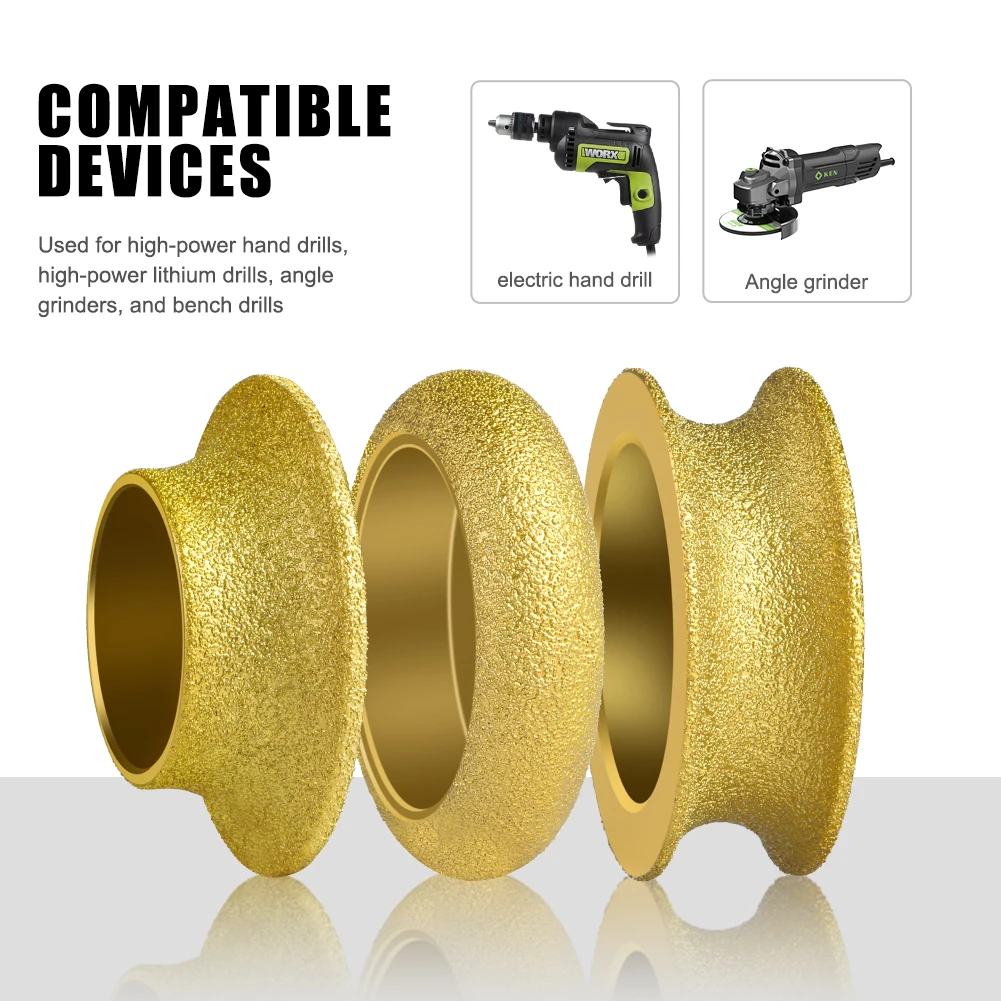 Brazed Stone Edge Grinding Wheel Diamond Roman Wheel Grinding Wheel Tile Marble Grooving and Edge Grinding Tools